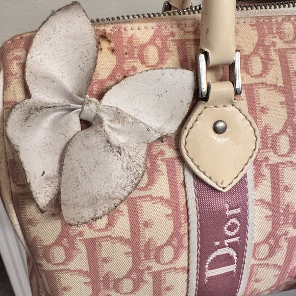 Vintage Y2K Dior Floral Pink and Cream Satchel - Picture 7 of 9